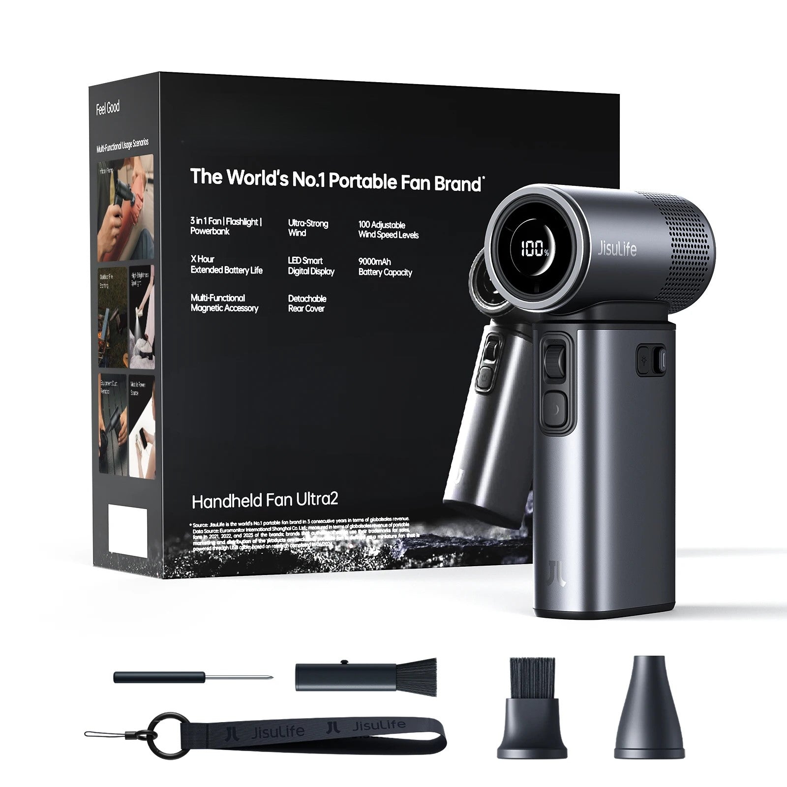 Handheld Ultra 2, Powerful Turbo Jet Fan, 100 Speeds, 9000mAh